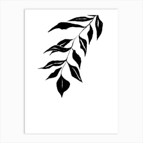 Black leafs 1 Art Print