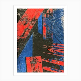 Blue And Red Print Art Print