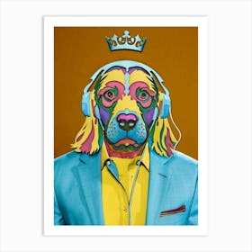 Dog With Headphones 6 Art Print