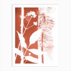 Terracotta abstract leaves Art Print