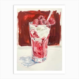 Rasperry Trifle Painting Brushstrokes Art Print