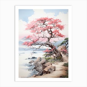 Okinawa Islands In Okinawa, Japanese Brush Painting, Ukiyo E, Minimal 4 Art Print