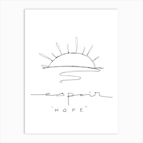 Espoir - One Line & Lettering Art Print