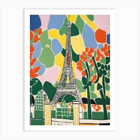 Paris Eiffel Tower Matisse Style 2 Art Print