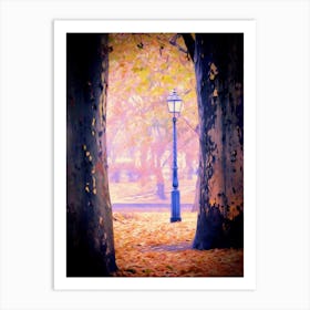 Misty Autumnal Park Art Print