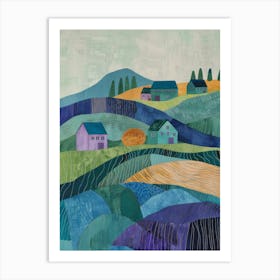 Farm In The Valley Art Print