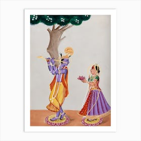 Radha And Krishna Art Print