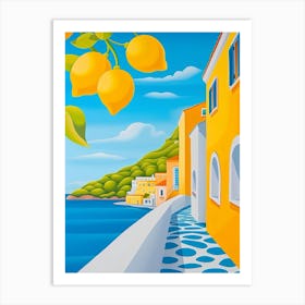 Lemons On The Beach Art Print