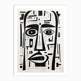 Circle Geometric Face 2 Art Print