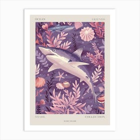 Purple Mako Shark Illustration 2 Poster Art Print