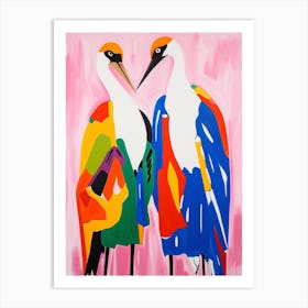 Colourful Kids Animal Art Crane 3 Art Print