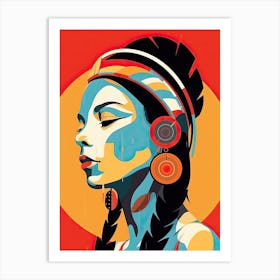 Vibrant Native American Portraits Art Print