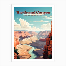 The Grand Canyon Arizona USA Mountains Modern Travel Art Art Print