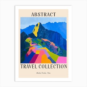 Abstract Travel Collection Poster Machu Picchu Peru 4 Art Print