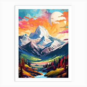 Mountain Landscape Painting Art Print