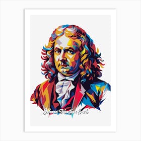 Johann Sebastian Bach 02 Portrait WPAP Pop Art Art Print