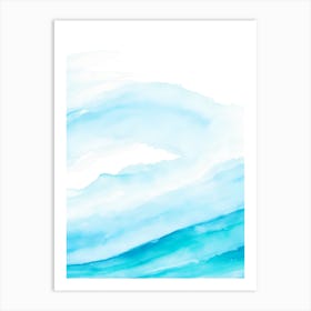 Blue Ocean Wave Watercolor Vertical Composition 71 Art Print