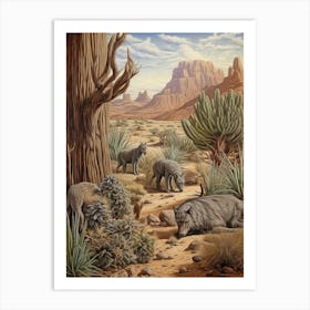 Wolf Pack Desert 1 Art Print