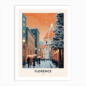 Winter Night  Travel Poster Florence Italy 3 Art Print