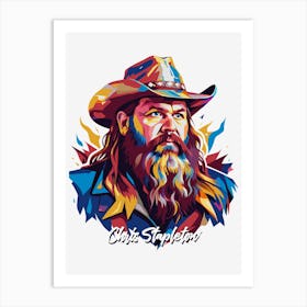 Chris Stapleton 01 Portrait Music WPAP Pop Art Art Print