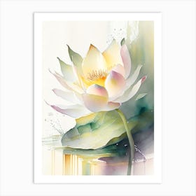 Early Lotus Storybook Watercolour 4 Art Print