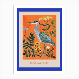 Spring Birds Poster Great Blue Heron 2 Art Print