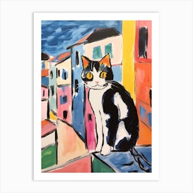 Painting Of A Cat In Palermo Italy Art Print