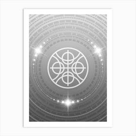 Geometric Glyph in White and Silver with Sparkle Array n.0366 Art Print