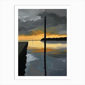 Sunset At The Dock Art Print