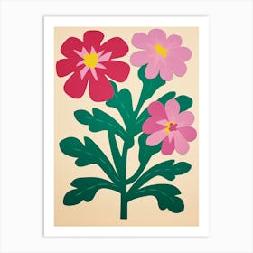 Cut Out Style Flower Art Cineraria Art Print