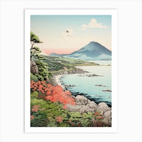 Shiretoko Peninsula In Hokkaido, Ukiyo E Drawing 3 Art Print