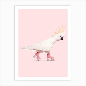 Rollerskating Cockatoo Art Print