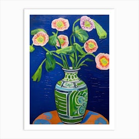Flowers In A Vase Still Life Painting Flax Flower 2 Art Print
