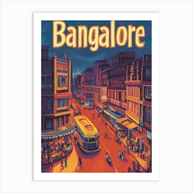 Aihrgdesign A 1970s Inspired Travel Poster For Bangalore 1 Art Print