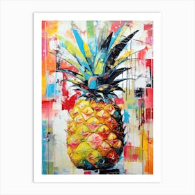 Street Art Buffet: Pineapple with a Basquiat Style Art Print