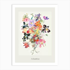 Columbine 1 Collage Flower Bouquet Poster Art Print