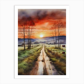 Sunset Road.3 Art Print