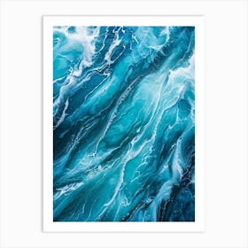 Abstract Naval Design Fusing Turquoise And Blue To Create A Ripple Effect Reminiscent Of A Turbulen Art Print