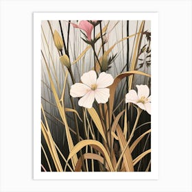 Flower Illustration Flax Flower Flower 4 Art Print