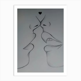 Kissing Couple Art Print
