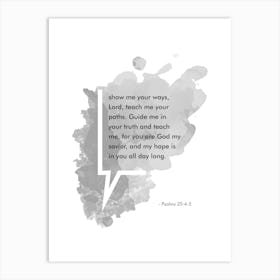 Bible Verse Psalms 25:4-5 Art Print