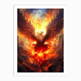 Eagle In Flames Art Print