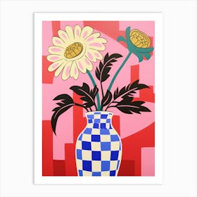 Wild Flowers Blue Tones In Vase 1 Art Print