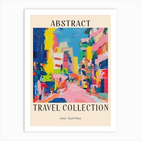 Abstract Travel Collection Poster Seoul South Korea 6 Art Print