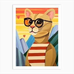 Little Mountain Lion 2 Wearing Sunglasses Art Print