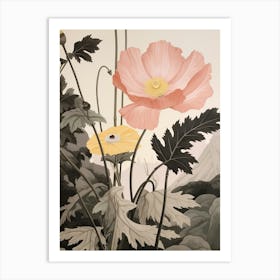 Flower Illustration Poppy 3 Art Print