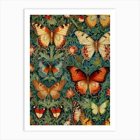 William Morris Butterflies And Flowers 1 Art Print