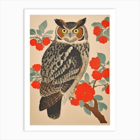 Burmese Fish Owl Vintage Illustration 5 Art Print