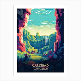 Carlsbad National Park Travel Poster Illustration Style 2 Art Print