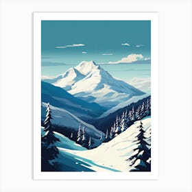 Whistler Blackcomb   British Columbia, Canada, Ski Resort Illustration 4 Simple Style Art Print